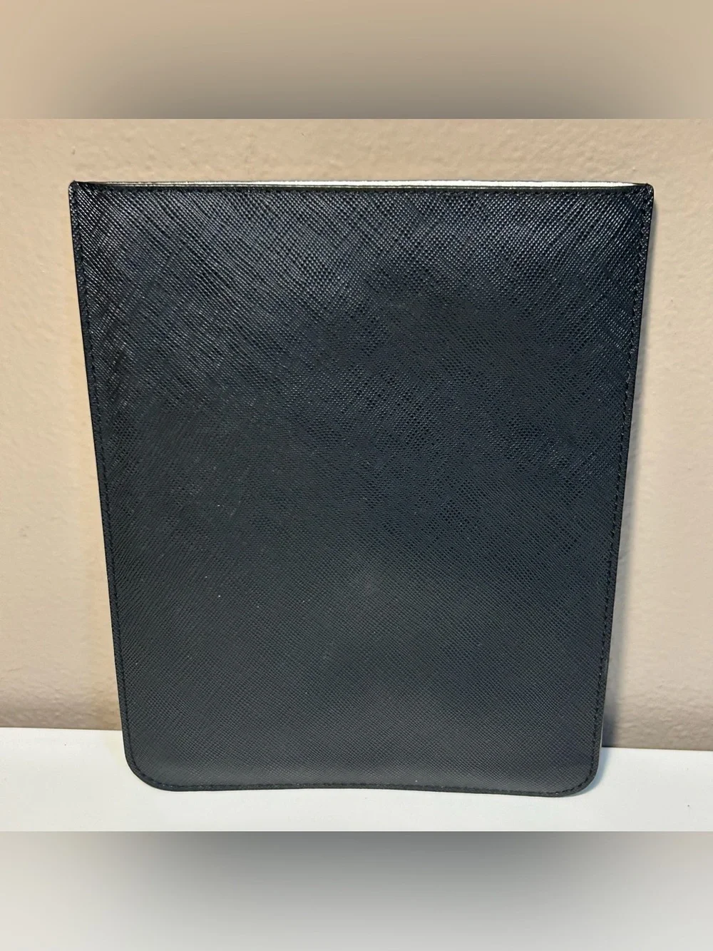 Michael Kors Black Gold Leather Mini iPad E-reader Sleeve Pouch Case 8”x6”